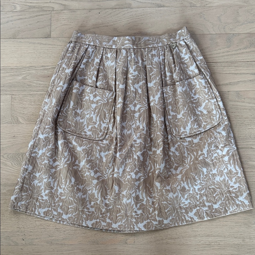 Twin-Set Beige / White A-Line Floral Skirt sz S